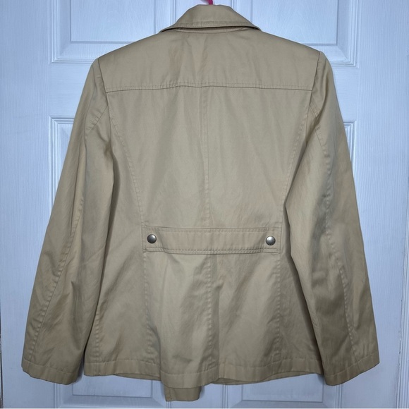 Giacca Trench Coat Double Breasted Classic Style Tan Size Medium - Picture 11 of 16